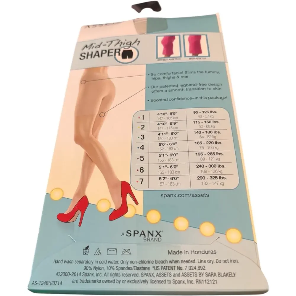 Spanx Assets by Sara Blakely Hi-Waist Mid-Thigh Shaper Size 2 Black New